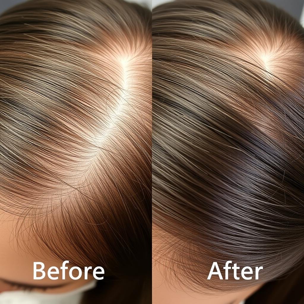 Person with improved hair growth after red light therapy treatment