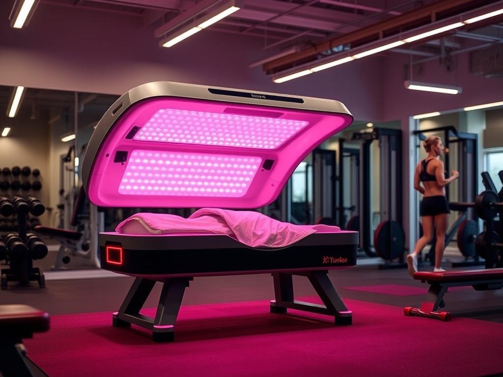 Red Light Therapy Bed in a fitness center recovery zone
