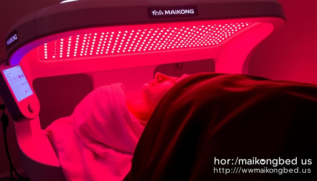 Red light therapy bed treating skin conditions showing the Red Light Bed Benefits for eczema and psoriasis