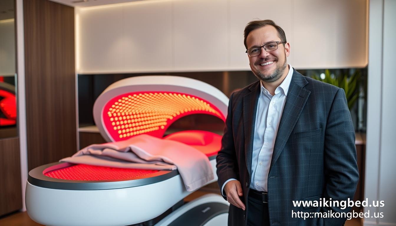 Satisfied business owner with MAIKONG red light therapy bed