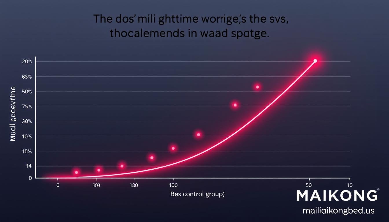 Scientific graph showing red light therapy effects on muscle recovery time