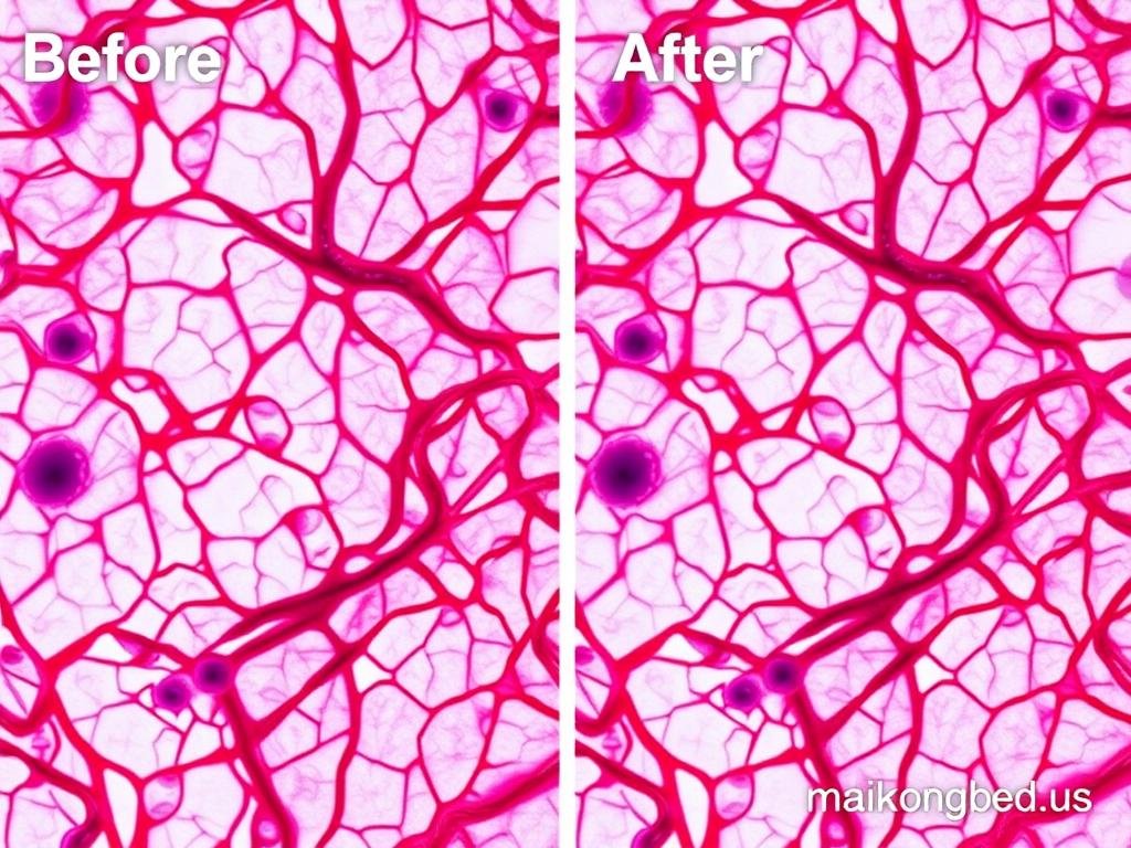 Scientific visualization of improved microcirculation after red light therapy treatment