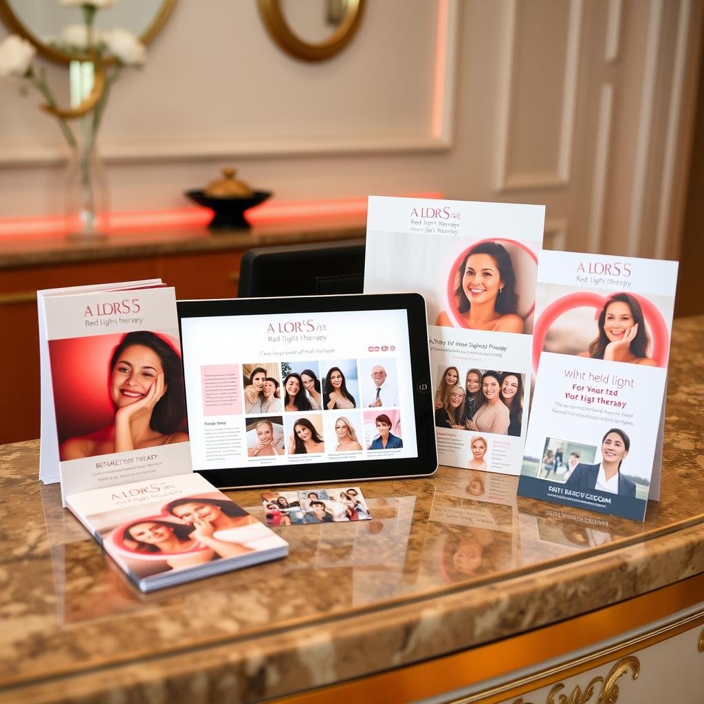 Spa marketing materials for red light therapy services