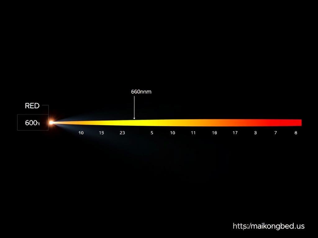 Spectrum showing optimal red and near-infrared light therapy wavelengths