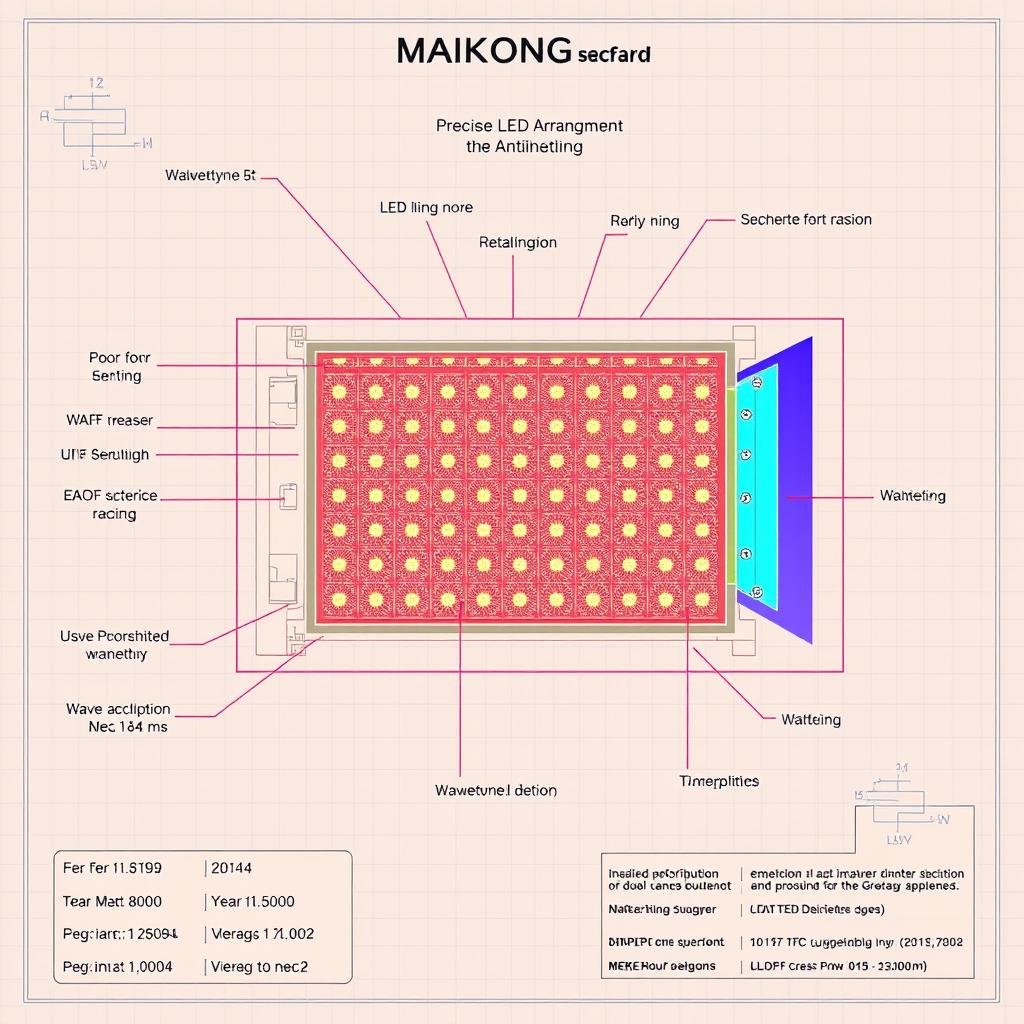 Technical diagram of MAIKONG Infrared Bed LED configuration