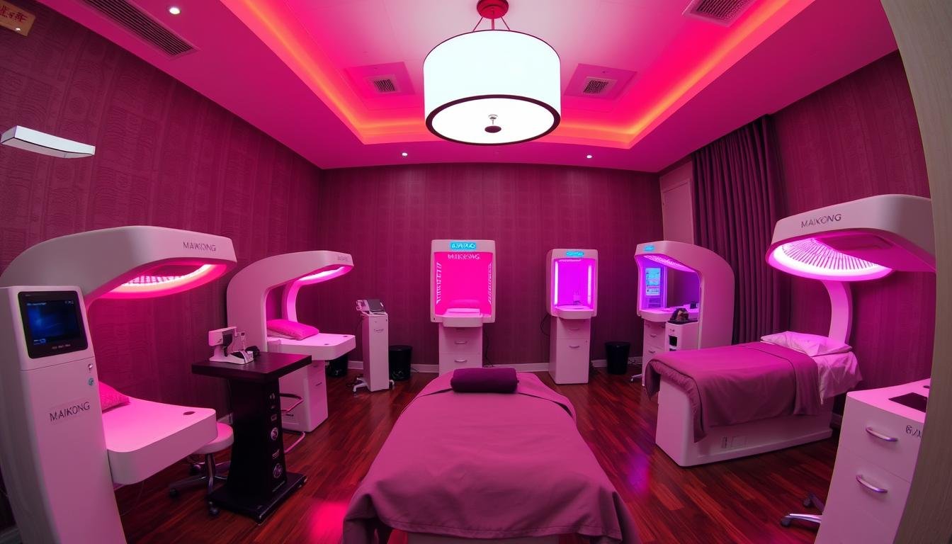 Wellness center featuring multiple MAIKONG red light therapy systems
