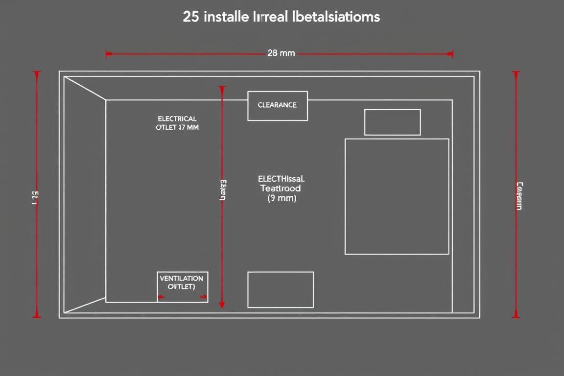 Floor plan diagram showing optimal room dimensions for a red light therapy bed installation