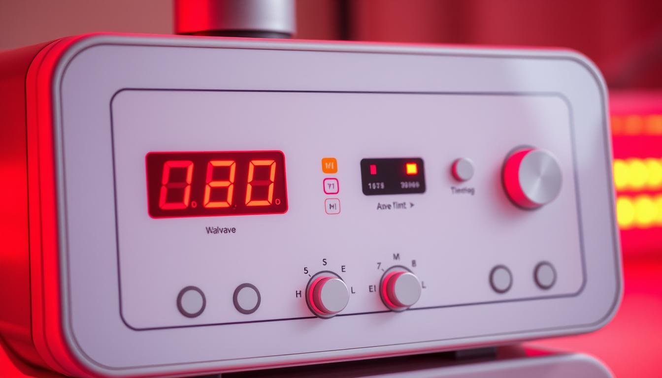 MAIKONG Red Light Therapy Bed control panel showing customization options