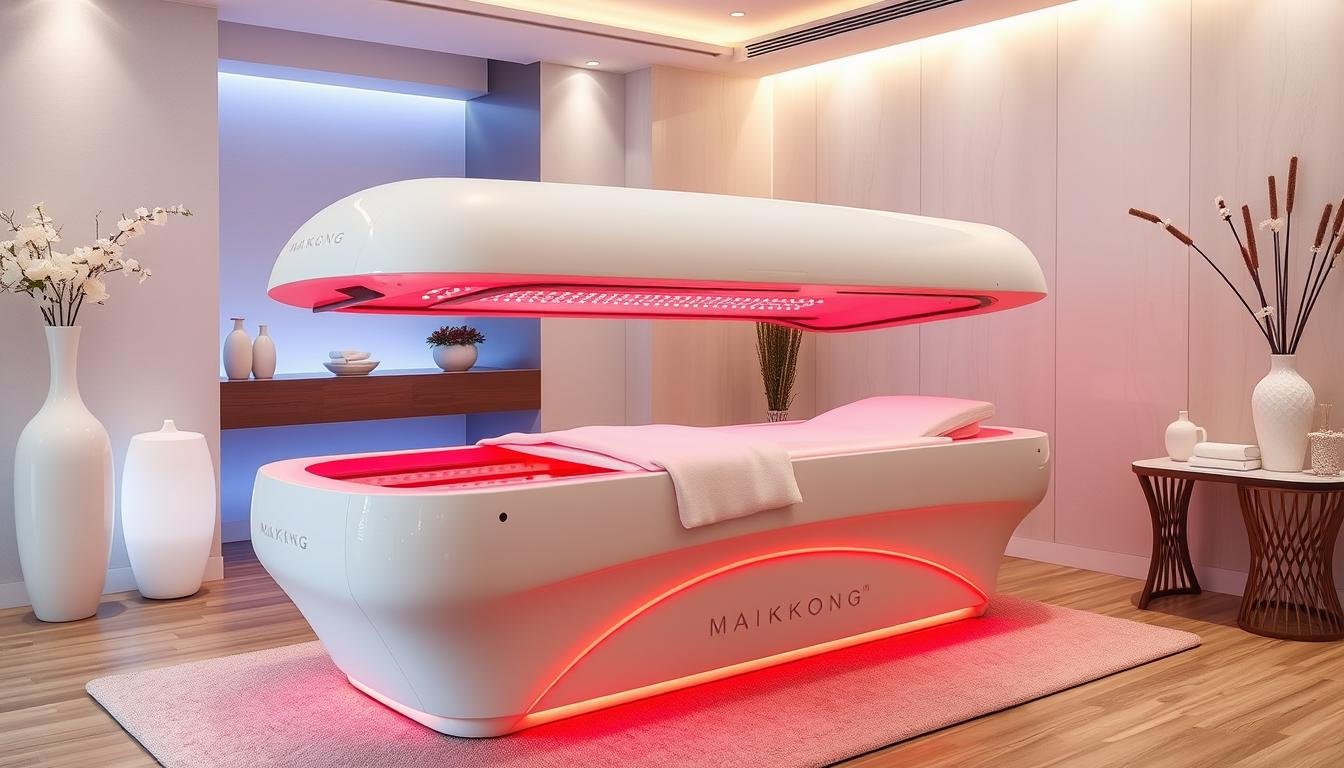 MAIKONG full body red light therapy bed in a professional spa setting