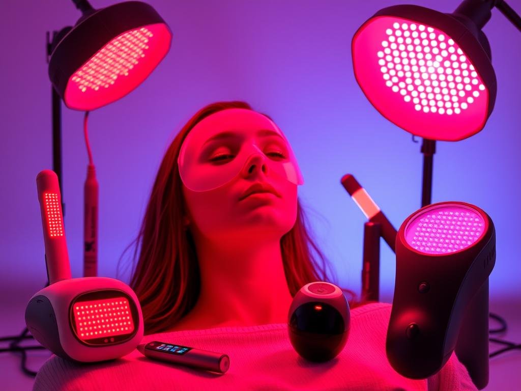 MAIKONG portable red light therapy devices including masks and wands