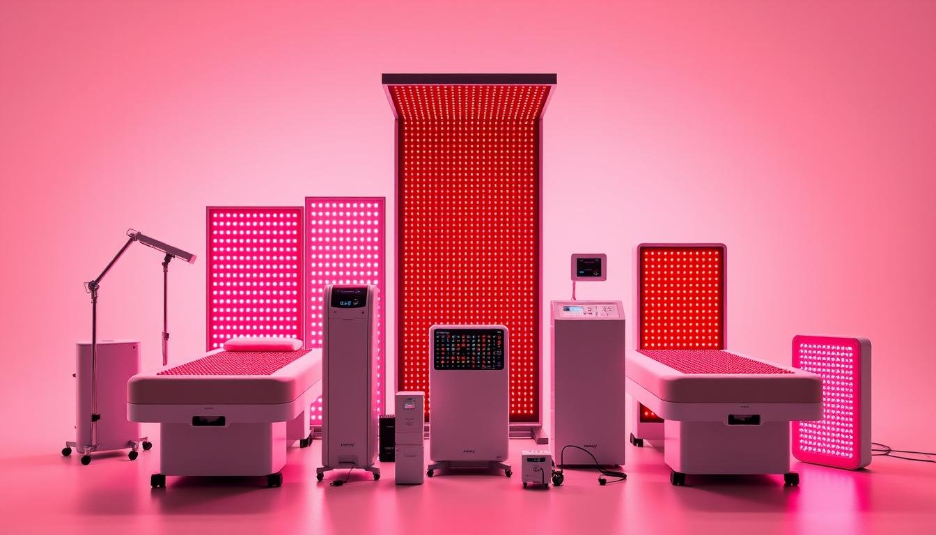 MAIKONG's complete red light therapy product lineup including beds, panels, and targeted devices