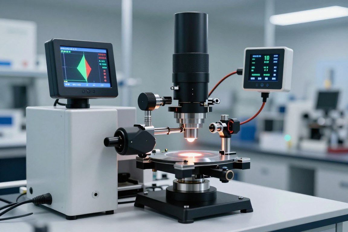 Spectrometer measurement process in an optical laboratory